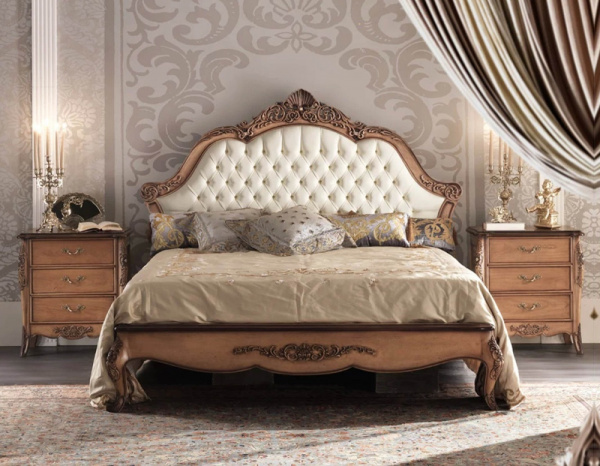 Кровать итальянская двуспальная Gran Guardia. Мебель Да Винчи. Доставка и установка в день покупки. 
